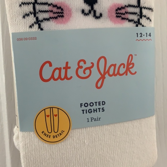 Cat & Jack footed tights bunny cute kids 12-14 - Picture 5 of 7